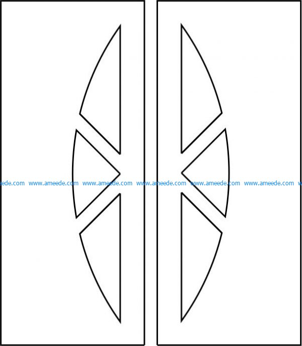 Simple interior door vector template file cdr and dxf free vector download for CNC cut