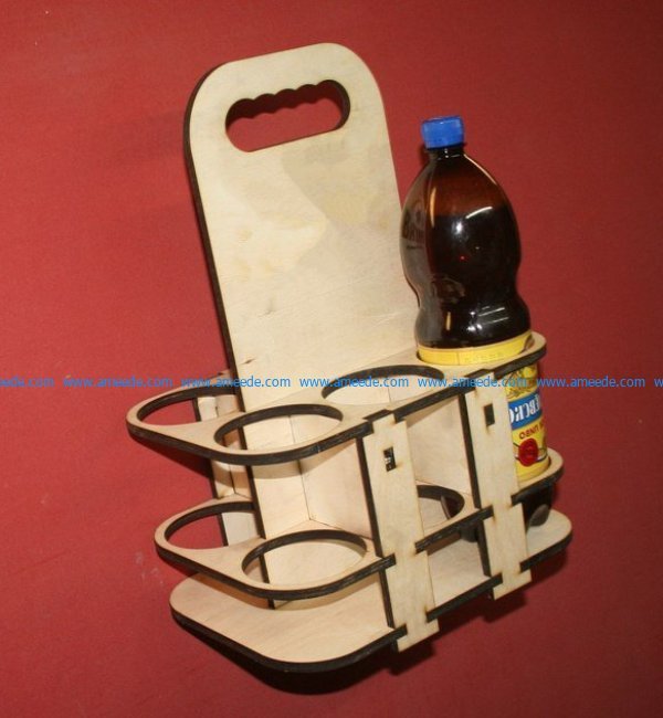 Six wooden boxes for soda bottles free vector download for Laser cut CNC