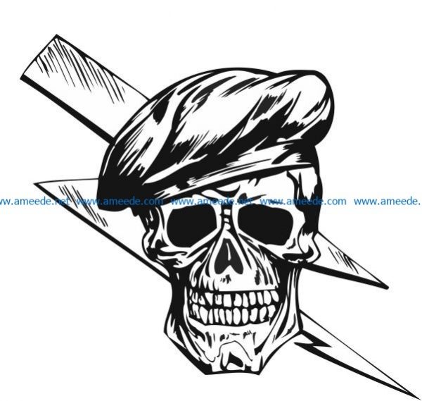 Skull and broken glass file cdr and dxf free vector download for print or laser engraving machines