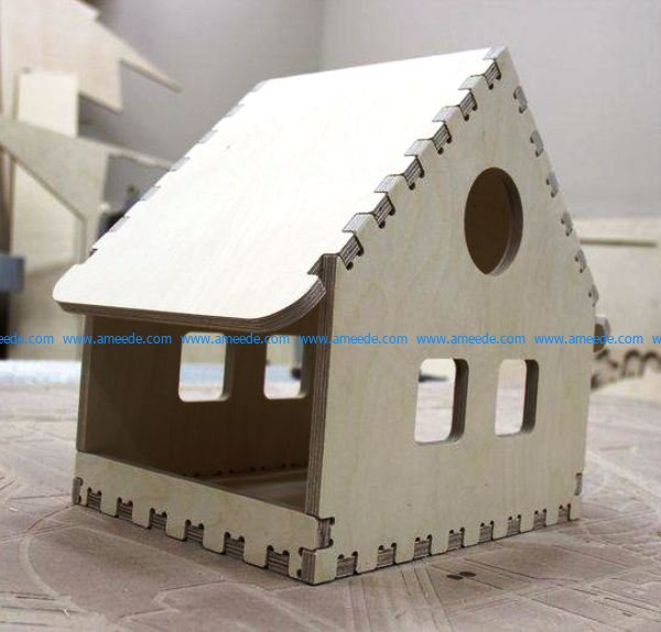 Small house assembly model file cdr and dxf free vector download for Laser cut CNC