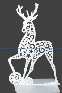 Star Deer file cdr and dxf free vector download for Laser cut
