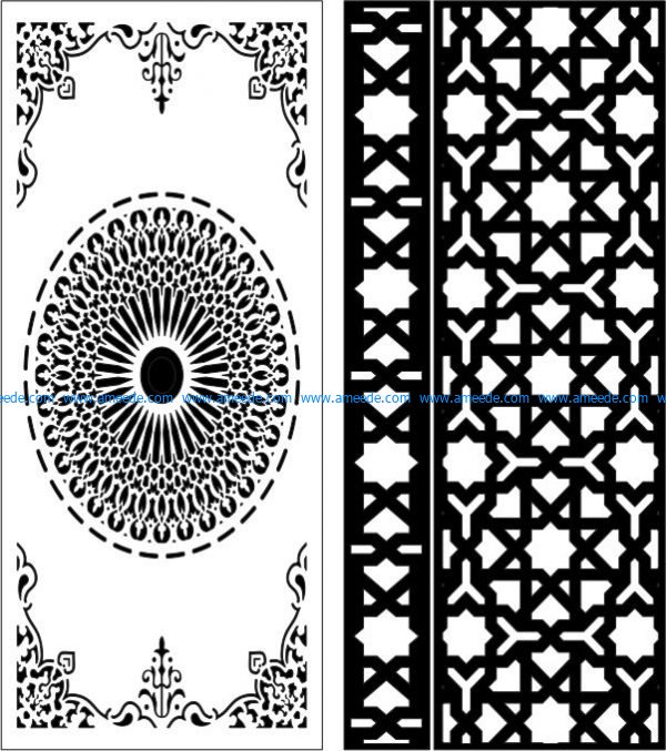 Star baffles and Islamic circle file cdr and dxf free vector download for Laser cut CNC