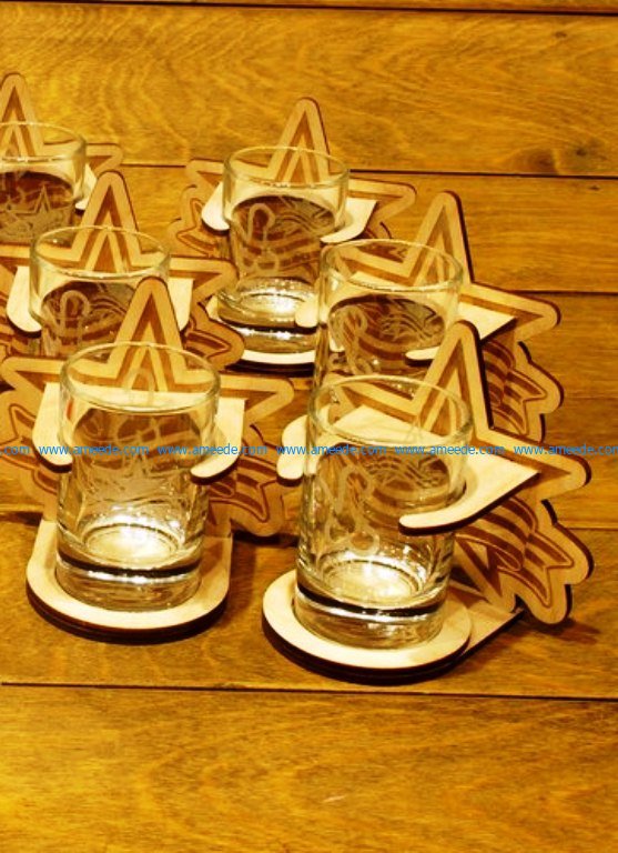 Star shaped water cup file cdr and dxf free vector download for Laser cut CNC