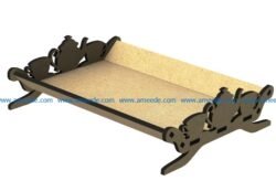 Tea tray file cdr and dxf free vector download for Laser cut CNC
