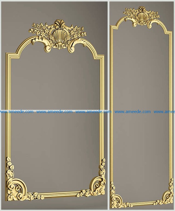 Template with golden frames 3ds Max Scene File free 3D Image download for CNC