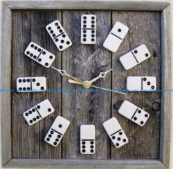 The clock is shaped like a domino free vector download for Laser cut CNC