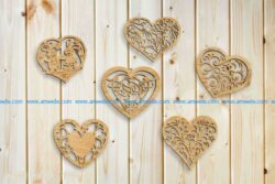 The heart shaped decorative pattern file cdr and dxf free vector download for Laser cut plasma