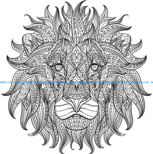 The lion's head design file cdr and dxf free vector download for print or laser engraving machines