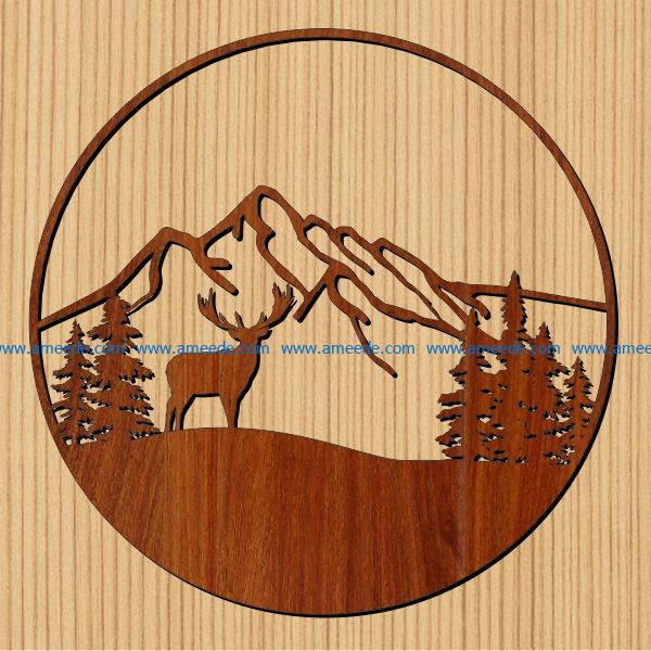 The moose holds the forest file cdr and dxf free vector download for Laser cut CNC