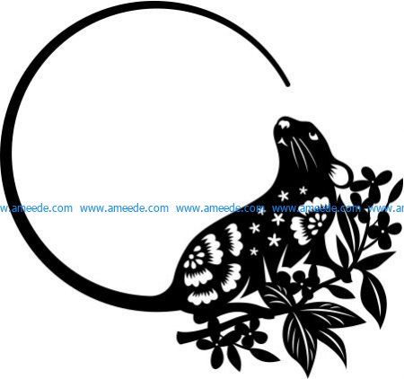 The mouse is looking at the tail The mouse is looking at the tail file cdr and dxf free vector download for printers or laser engraving machines