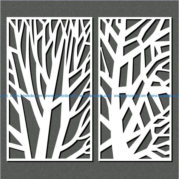 The tree has sharp lines file cdr and dxf free vector download for Laser cut CNC