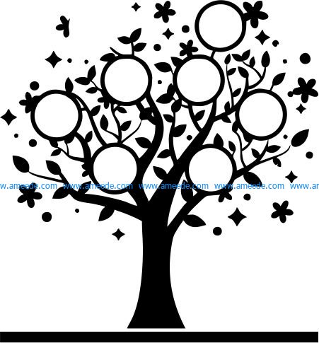 The tree has the names of family members free vector download for Laser cut plasma