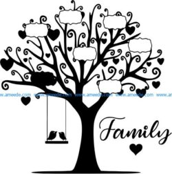 The tree shows the names of family members free vector download for Laser cut plasma