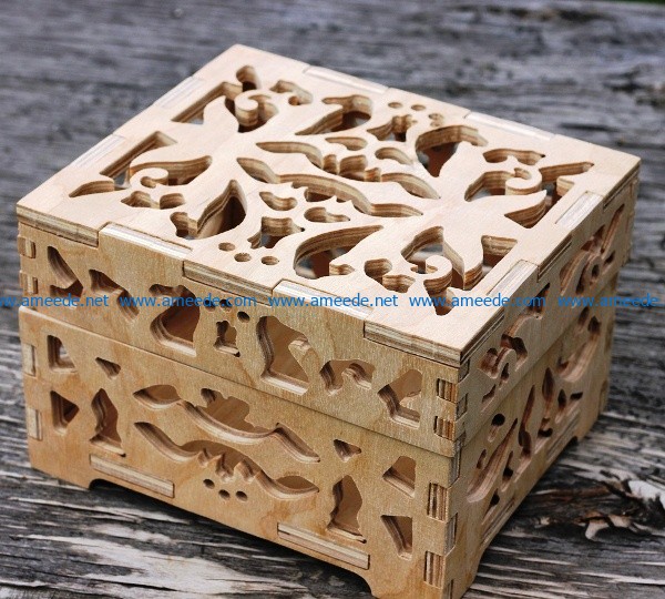 Thick wooden box file cdr and dxf free vector download for Laser cut CNC 5 Thick wooden box file cdr and dxf free vector download for Laser cut CNC