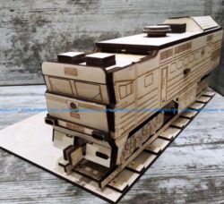 Train model file cdr and dxf free vector download for Laser cut CNC