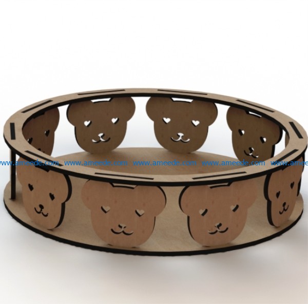Tray of bears file cdr and dxf free vector download for Laser cut