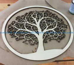 Tree pattern file cdr and dxf free vector download for Laser cut CNC