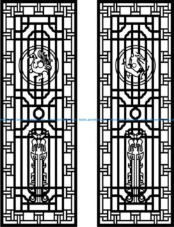 Two doors of dragon and phoenix free vector download for Laser cut CNC