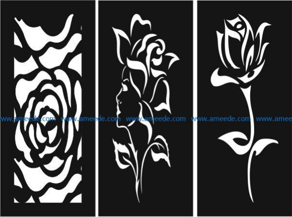 Unique roses baffle pattern file cdr and dxf free vector download for Laser cut CNC