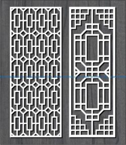 Vertical column pattern design file cdr and dxf free vector download for Laser cut CNC