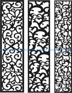 Vertical column pattern file cdr and dxf free vector download for Laser cut CNC