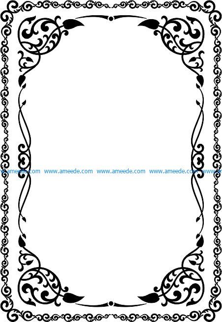 Vines mirror frame file cdr and dxf free vector download for CNC cut