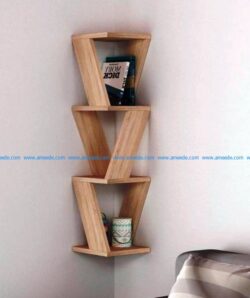 Wall Mounted Corner Shelf 18 mm file cdr and dxf free vector download for Laser cut CNC