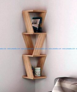 Wall Mounted Corner Shelf 18 mm file cdr and dxf free vector download for Laser cut CNC