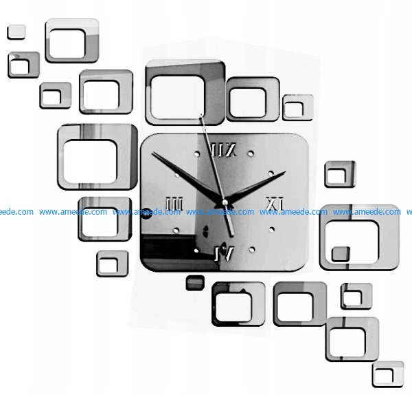 Wall clock these squares file cdr and dxf free vector download for Laser cut plasma