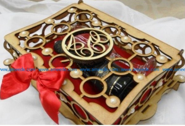 Wedding Souvenir Box file cdr and dxf free vector download for Laser cut CNC
