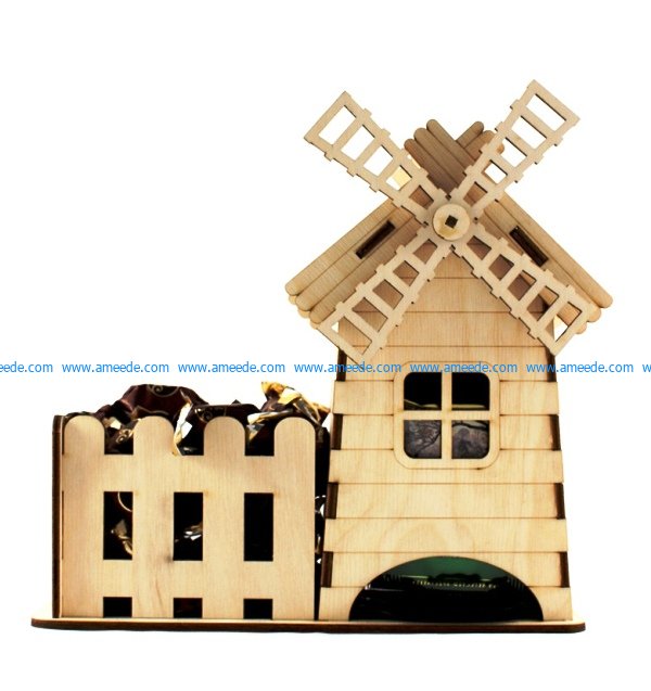 Windmill holds candy file cdr and dxf free vector download for Laser cut CNC