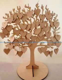 Wish tree  file cdr and dxf free vector download for Laser cut CNC