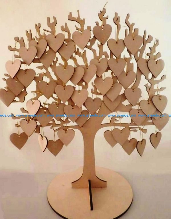 Wish tree file cdr and dxf free vector download for Laser cut CNC