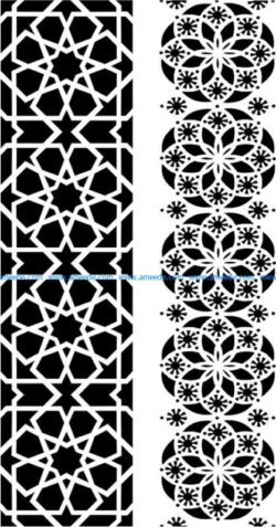 Wood floral geometric motifs   file cdr and dxf free vector download for CNC cut