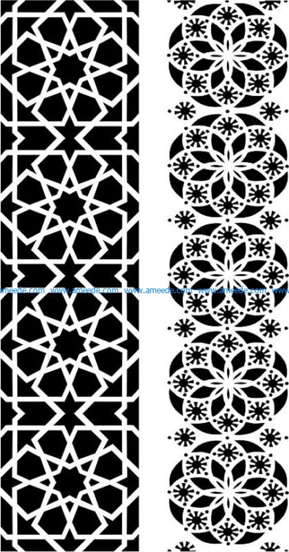 Wood floral geometric motifs file cdr and dxf free vector download for CNC cut