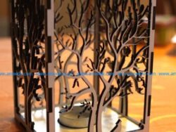 Wooden Candle Holder file cdr and dxf free vector download for Laser