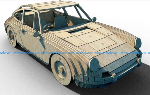 Wooden Car 3D file cdr and dxf free vector download for Laser cut CNC