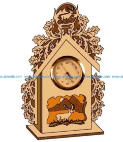 Wooden Clock file cdr and dxf free vector download for Laser