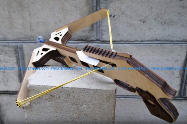 Wooden Crossbow file cdr and dxf free vector download for Laser cut CNC
