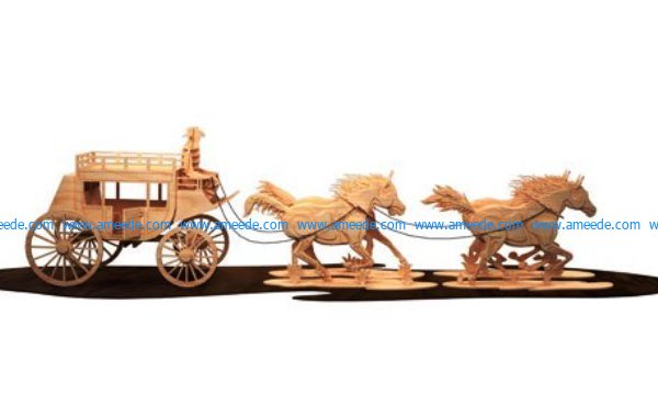 Wooden Stagecoach file cdr and dxf free vector download for Laser cut CNC
