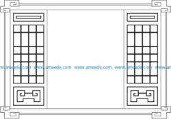 Wooden cabinet front pattern file cdr and dxf free vector download for Laser cut CNC