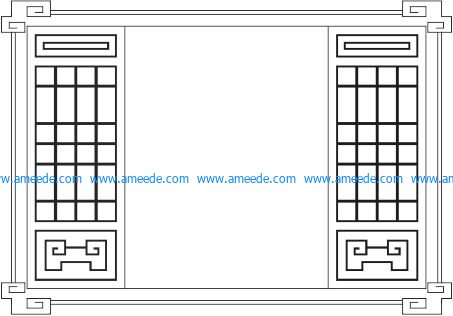 Wooden cabinet front pattern file cdr and dxf free vector download for Laser cut CNC