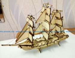 Wooden sailing boat file cdr and dxf free vector download for Laser cut CNC