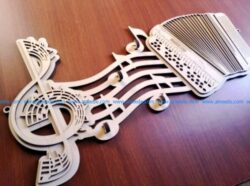 key hangs shaped like music notes file cdr and dxf free vector download for Laser cut CNC