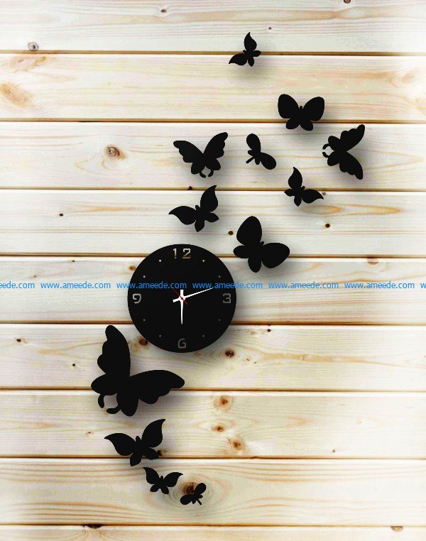 a flying butterfly clock free vector download for Laser cut plasma