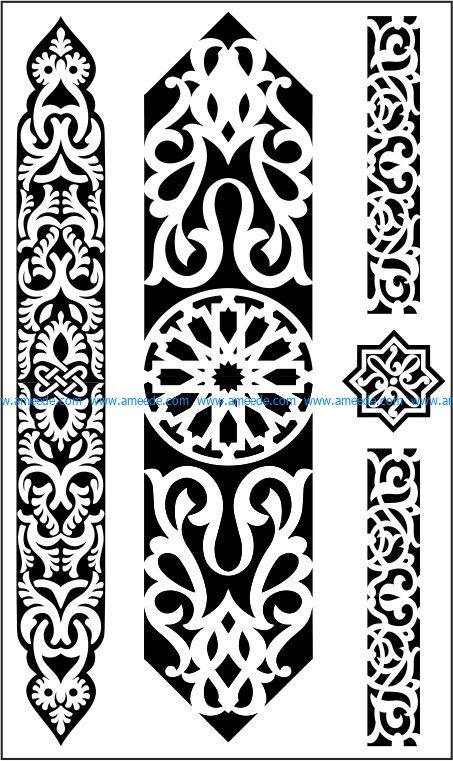arabic pattern file cdr and dxf free vector download for CNC cut