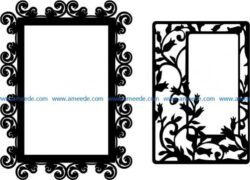 beautiful mirror model file cdr and dxf free vector download for CNC cut