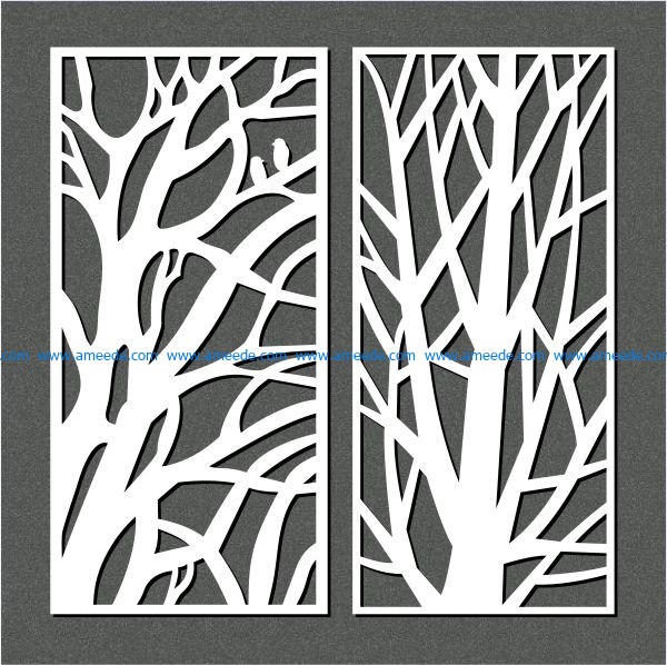big branches file cdr and dxf free vector download for Laser cut CNC