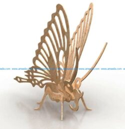 butterfly assembly model file cdr and dxf free vector download for Laser cut CNC