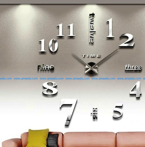 clock decorated living room file cdr and dxf free vector download for Laser cut CNC
